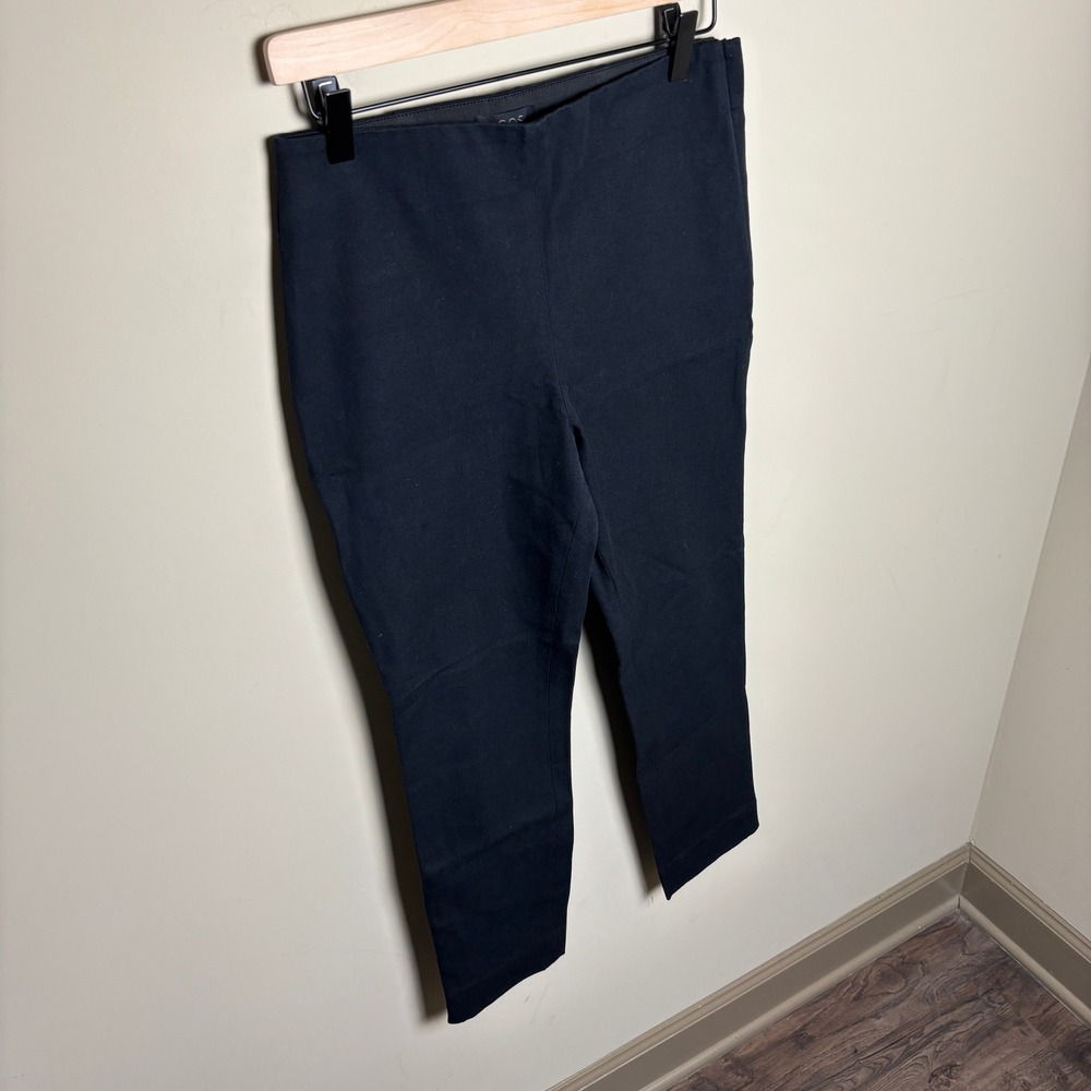 COS Navy Blue Stretch Elastic Waist Side Zip Crop Ankle Trouser Pants Women 8 US - Picture 4 of 10